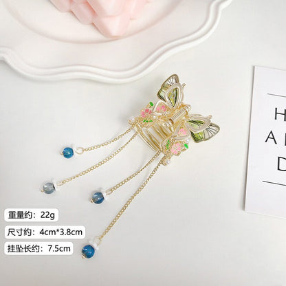2026 New Butterfly Pearl Tassel Hairpin Korean Simple Side Clip Liu Haibian Clip Shark Hairpin Hair Accessories Women
